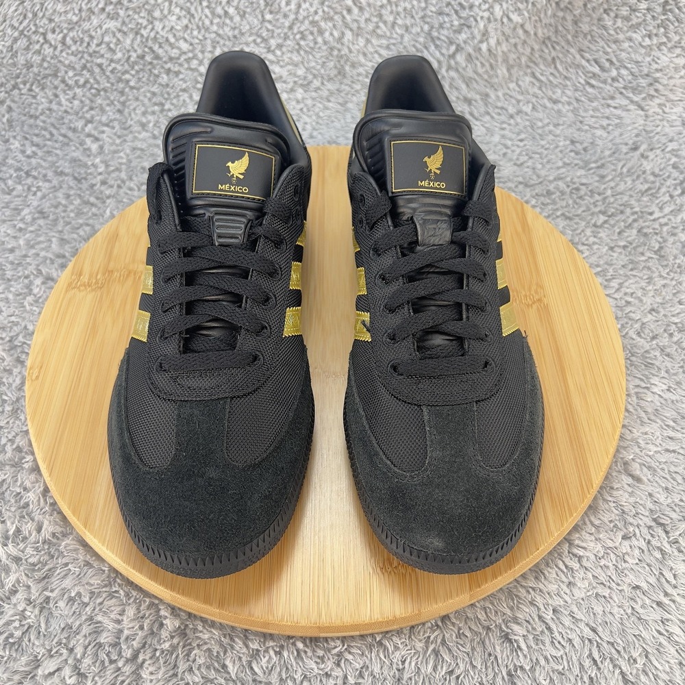 adidas Samba Mexico Shoes Mens 9 Black Gold Soccer Football Blokecore Heritage - Picture 3 of 11